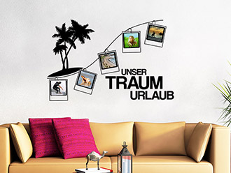 Wandtattoo Fotorahmen Traumurlaub