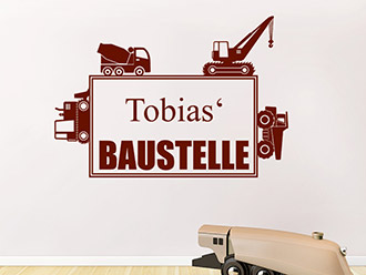 Wandtattoo Baustelle mit Name