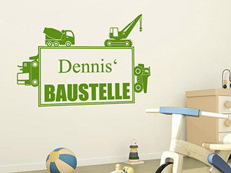 Wandtattoo Baustelle mit Name