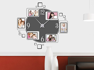 Wandtattoo Uhr Fotorahmen