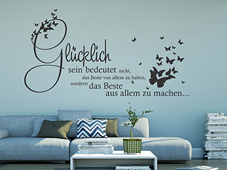 Wandtattoo Glücklich sein bedeutet...