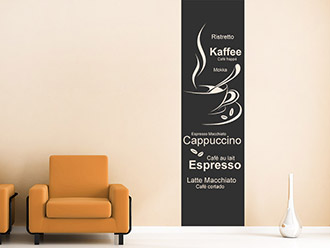 Wandtattoo Banner Kaffeesorten