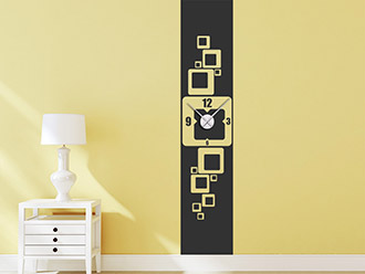Wandtattoo Uhr Banner Retro