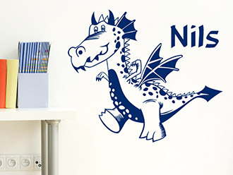 Wandtattoo Lieber Drache mit Name