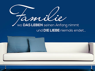 Wandtattoo Familie...