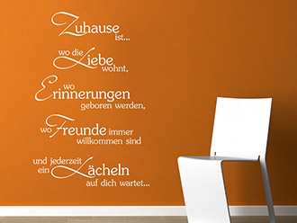 Wandtattoo Zuhause ist wo die Liebe wohnt
