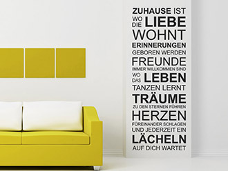 Wandtattoo Zuhause ist...