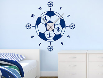 Wandtattoo Uhr Fußball