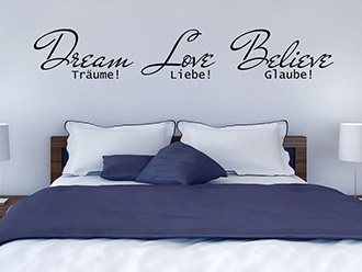 Wandtattoo Dream Love Believe