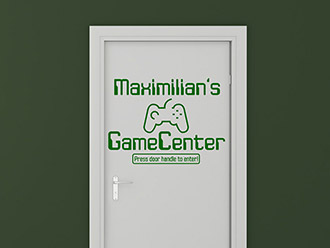Wandtattoo GameCenter mit Wunschname