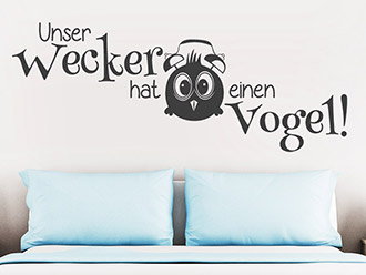 Wandtattoo Unser Wecker hat einen Vogel