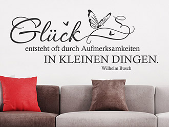 Wandtattoo Glück entsteht oft