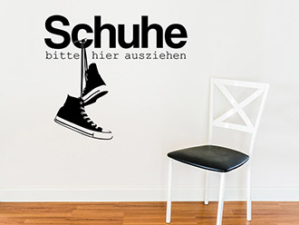 Wandtattoo Schuhe ausziehen
