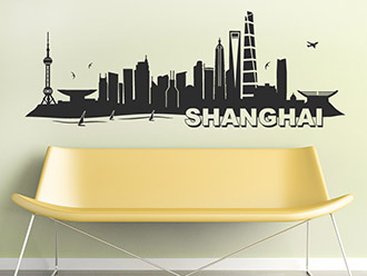 Shanghai Skyline als Wandtattoo