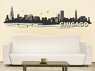 Skyline von Chicago als Wandtattoo