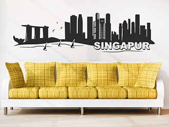 Skyline von Singapur als Wandtattoo