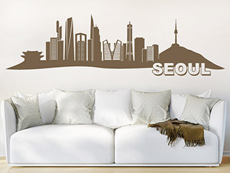 Skyline von Seoul als Wandtattoo