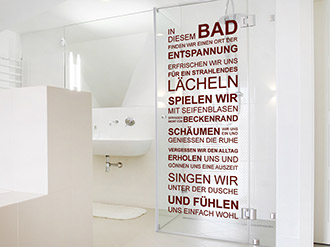 Wandtattoo Worte fürs Bad Akzente im Badezimmer WANDTATTOO.DE