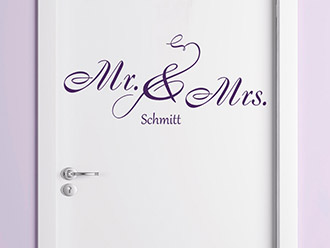 Wandtattoo Mr. und Mrs. mit Wunschname | Bild 4