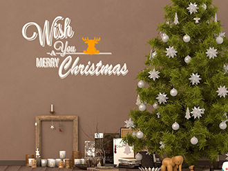 Wandtattoo Merry Christmas mit Elch | Bild 3