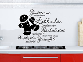 Wandtattoo Weihnachtsplätzchen