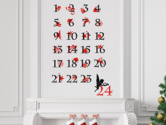 Wandtattoo Zweifarbiger Adventskalender