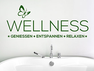 Wandtattoo Wellness mit Schmetterling