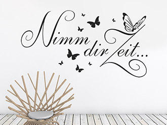 Wandtattoo Nimm dir Zeit Schmetterlinge