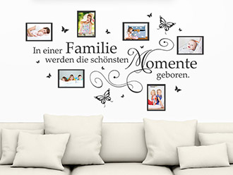 Wandtattoo Fotorahmen In einer Familie