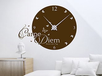 Wandtattoo Uhr Carpe Diem