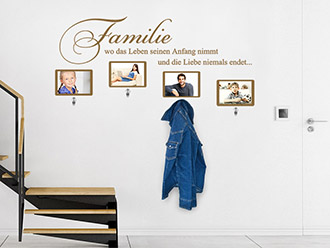 Garderobe Familie mit Fotorahmen