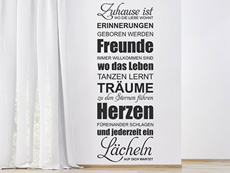 Wandtattoo Zuhause ist wo die Liebe...