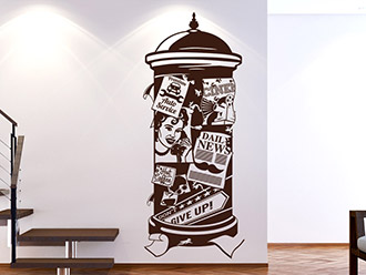 Wandtattoo Retro Litfasssäule