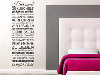 Wandtattoo Hier wird gekuschelt