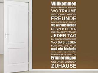 Wandtattoo Willkommen Zuhause