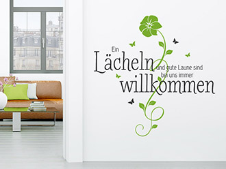Wandtattoo Ein Lächeln und gute Laune