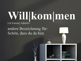 Wandtattoo Willkommen Definition 2