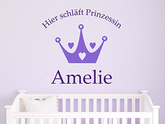 Wandtattoo Hier schläft Prinzessin...