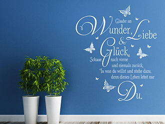Wandtattoo Wunder, Liebe und Glück
