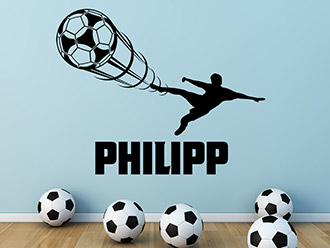 Wandtattoo Fußballspieler mit Wunschname