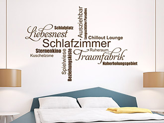 Wandtattoo Schlafzimmer Wortwolke