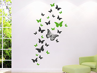 Wandtattoo Zweifarbige Schmetterlinge