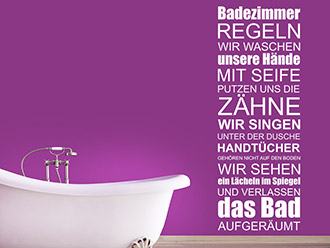 Wandtattoo Badezimmer Regeln