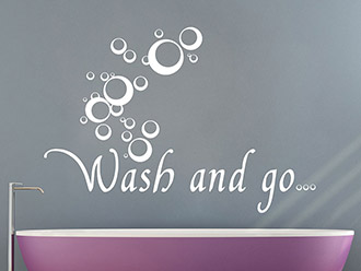 Wandtattoo Wash and go mit Seifenblasen