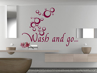 Wandtattoo Wash and go mit Seifenblasen