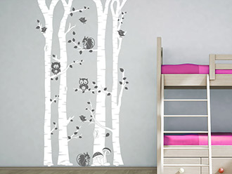 Wandtattoo Wald mit Waldbewohnern | Bild 4