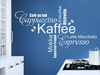 Wandtattoo Kaffee Wortwolke Schriften