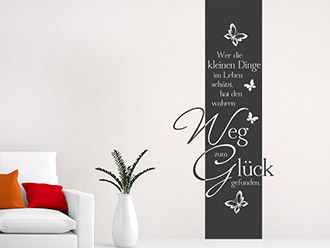Wandtattoo Banner Weg zum Glück