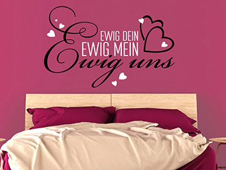 Wandtattoo Ewig dein mit Herzen