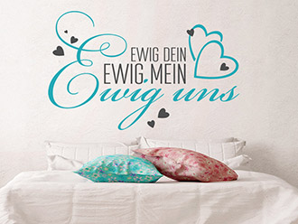 Wandtattoo Ewig dein mit Herzen